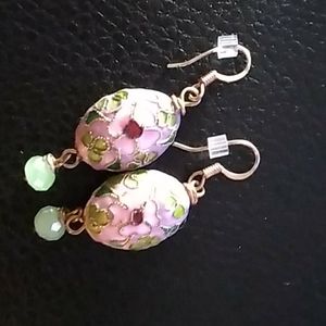 Vintage Cloisonne drop earrings v